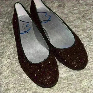 Mademoiselle Jacadi ballet flats glitter burgundy size 39